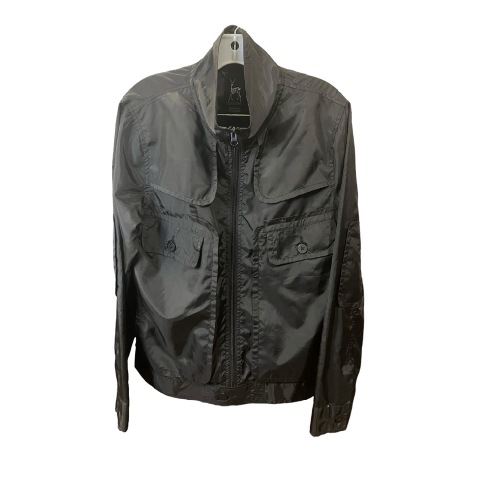 Kane & Unke Men's Windbreaker Jacket Black Size Medium